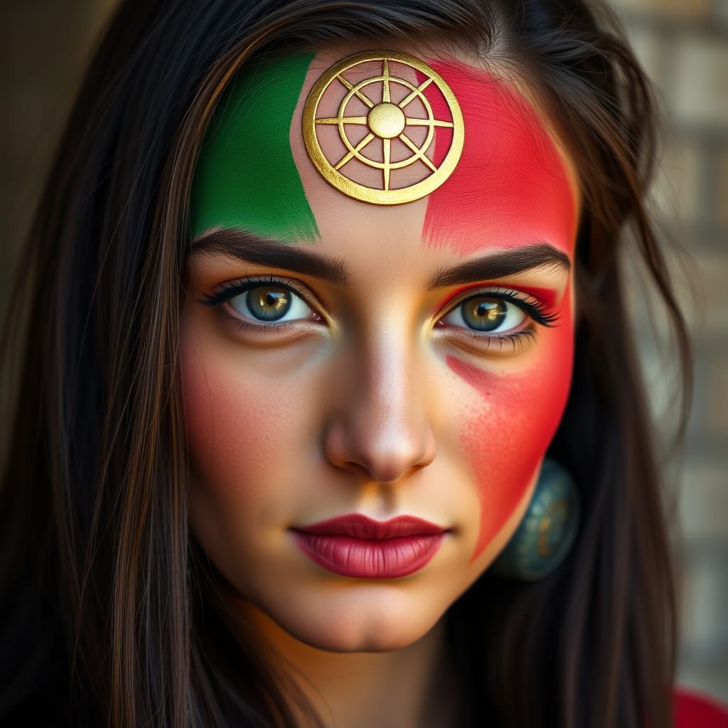 Portrait of Woman Representing Portugal's Seafaring Legacy