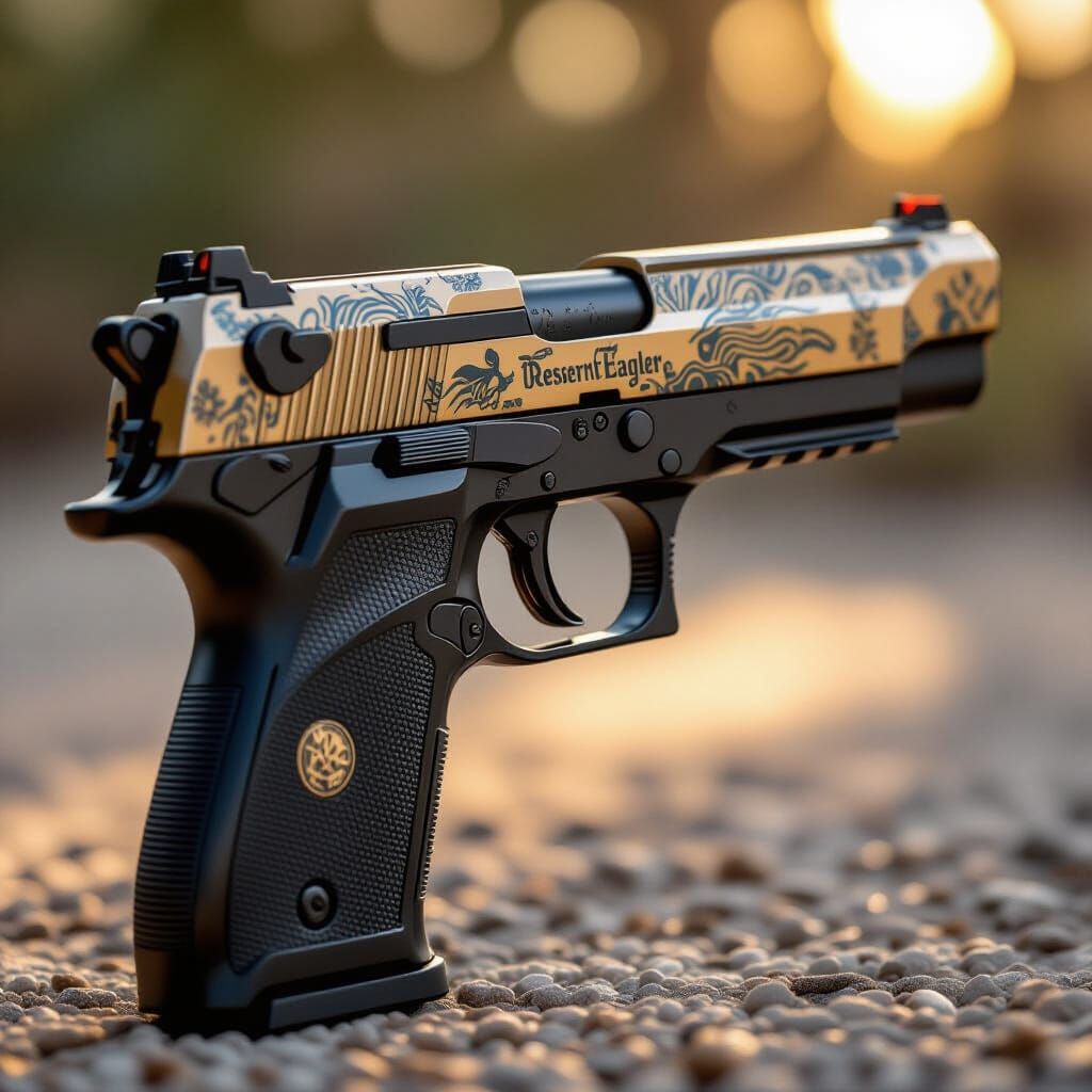 Desert Eagle Pistol with Rain Tilla Decal