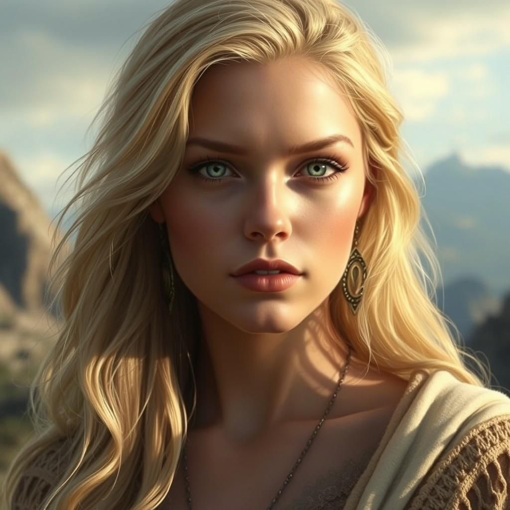 Fantasy Portrait of Blond Miriamele as Impasto Painting