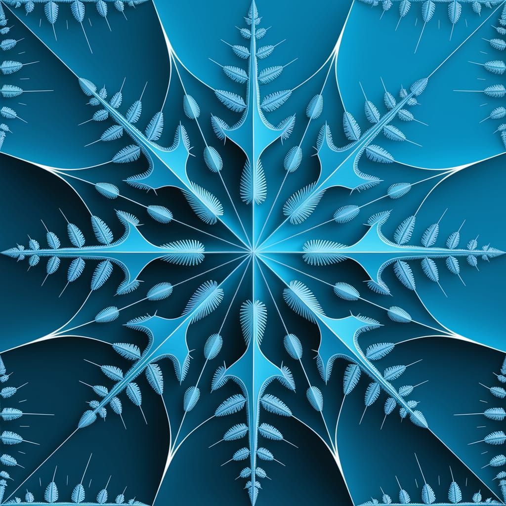 Abstract Turquoise Fractal Texture in WLOP Style