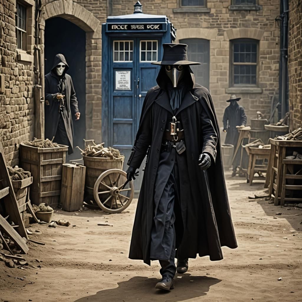 Doctor Who TARDIS During Black Death: HD Photography