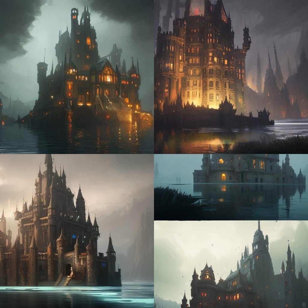 Floating Castle: Dark Fantasy Comic Art in 8k
