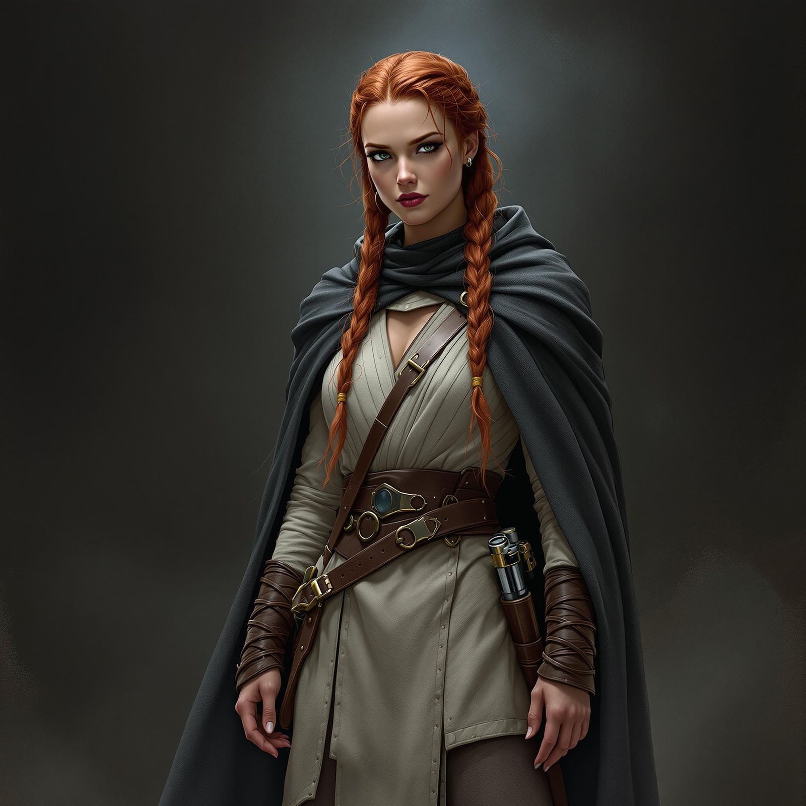 A Confident Jedi Knight in a Medieval-Inspired Robe