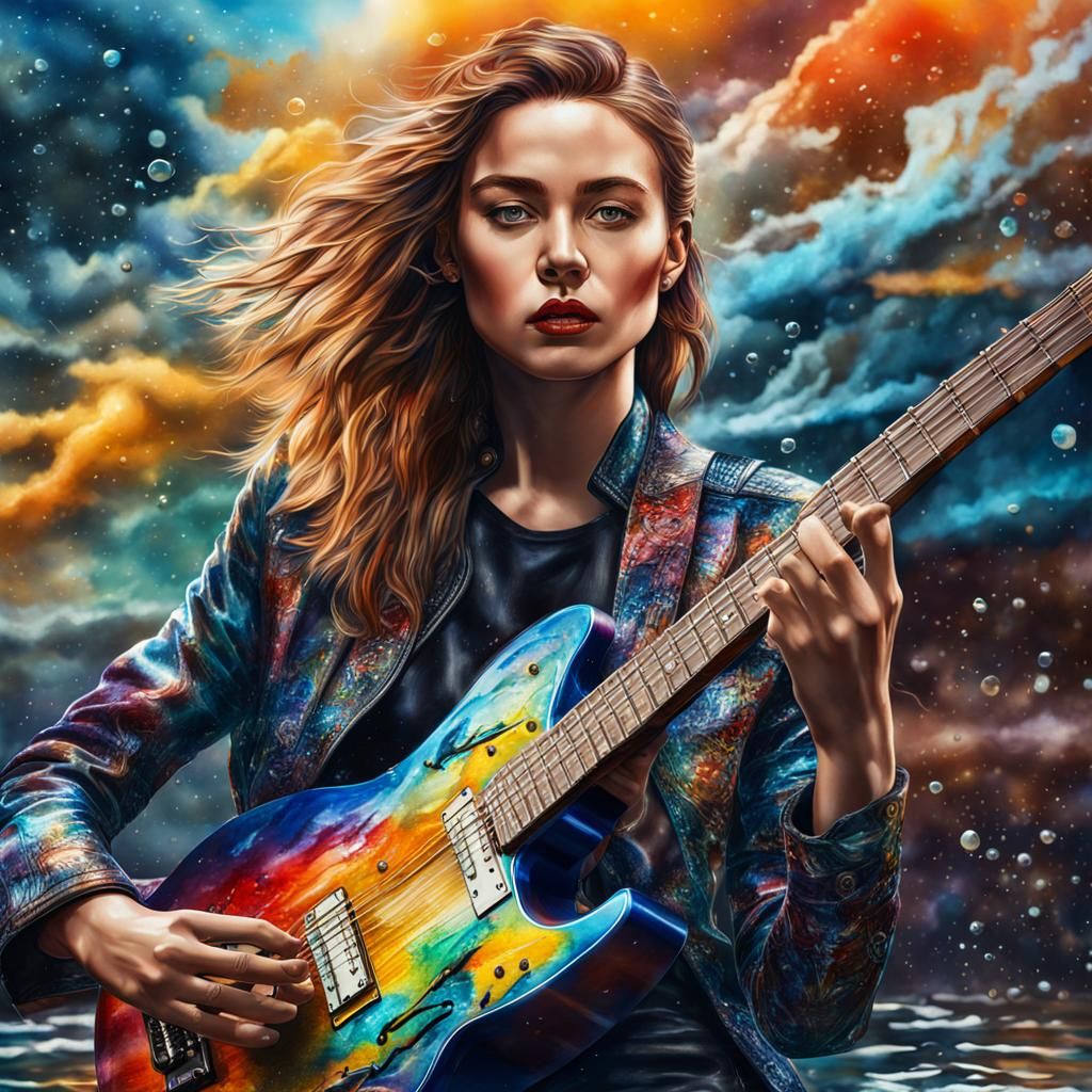 Energetic Futuristic Watercolor Fashion Photoshoot