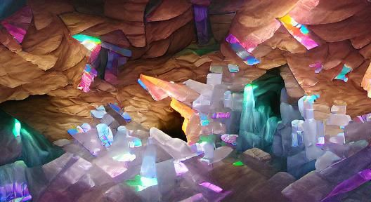 Cavern full of Prismatic Crystals