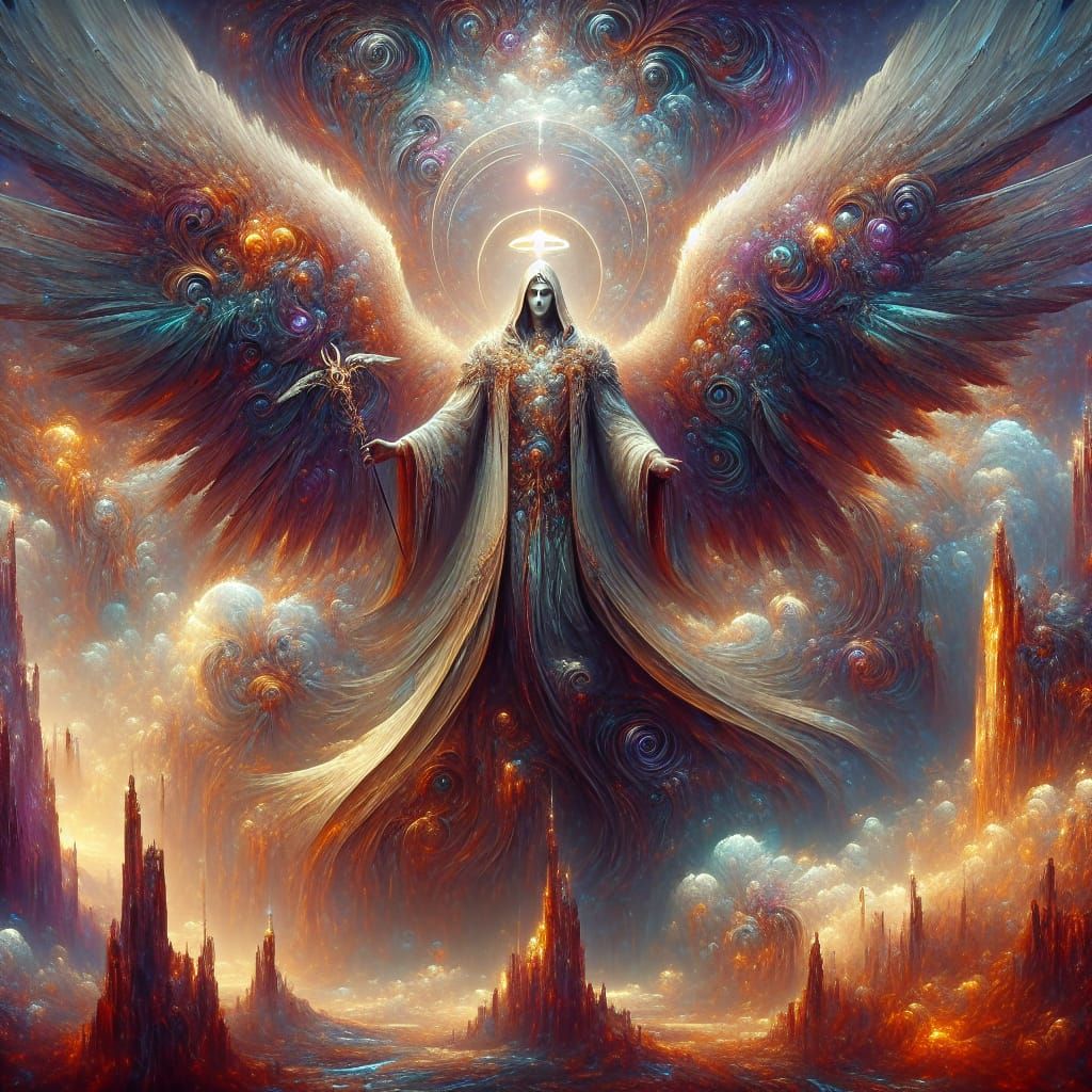 Archangel Zadkiel: Matte Painting of Divine Mercy