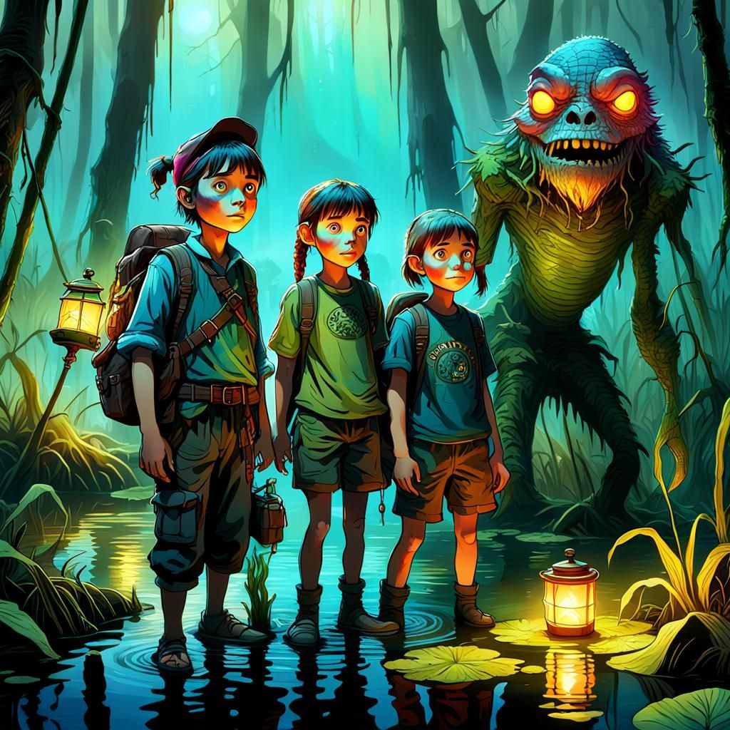 Kids Lost in Fantastical Swamp Become Friends