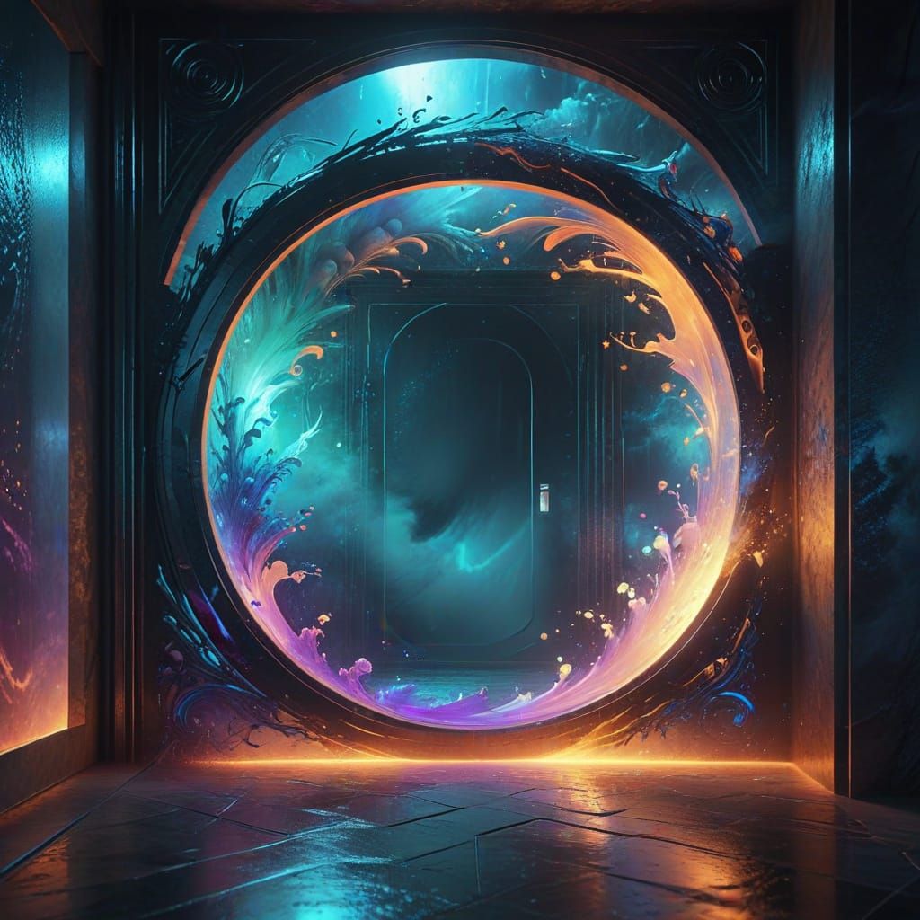Surrealistic Portal Scene in Dreamlike Digital Art