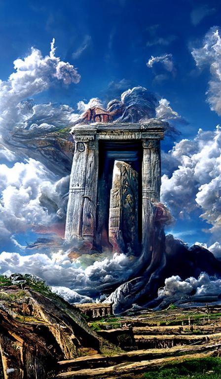 Surreal Alien Civilization Painting in Psychedelic Style