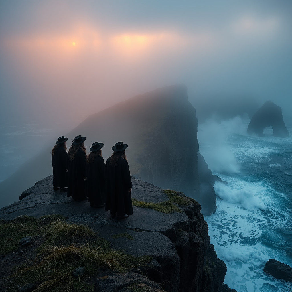 Mystical Ritual on Oregon Coast in Digital Matte Painting