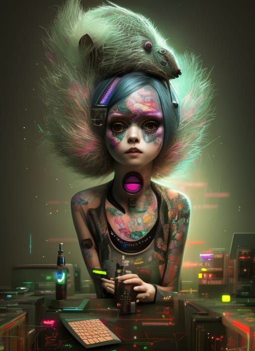 Haha what's that on her head?