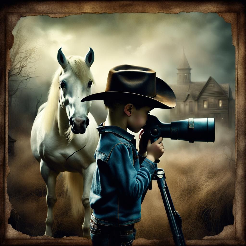 Cowboy and Unicorn: A Gothic Urban Photograph