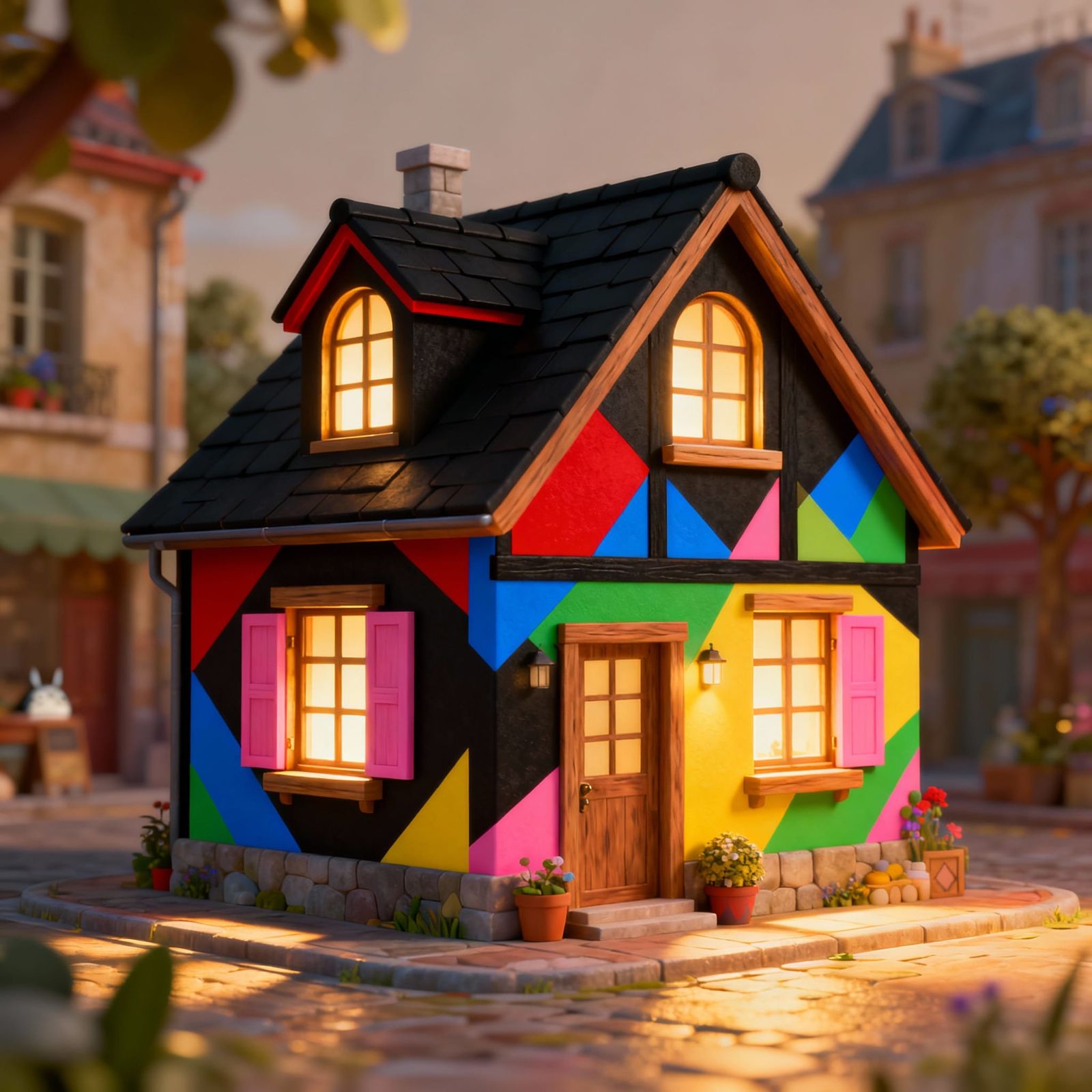 Cozy 3D House in Vibrant Colors