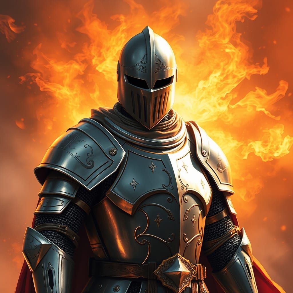 Medieval Knight in Gleaming Armor