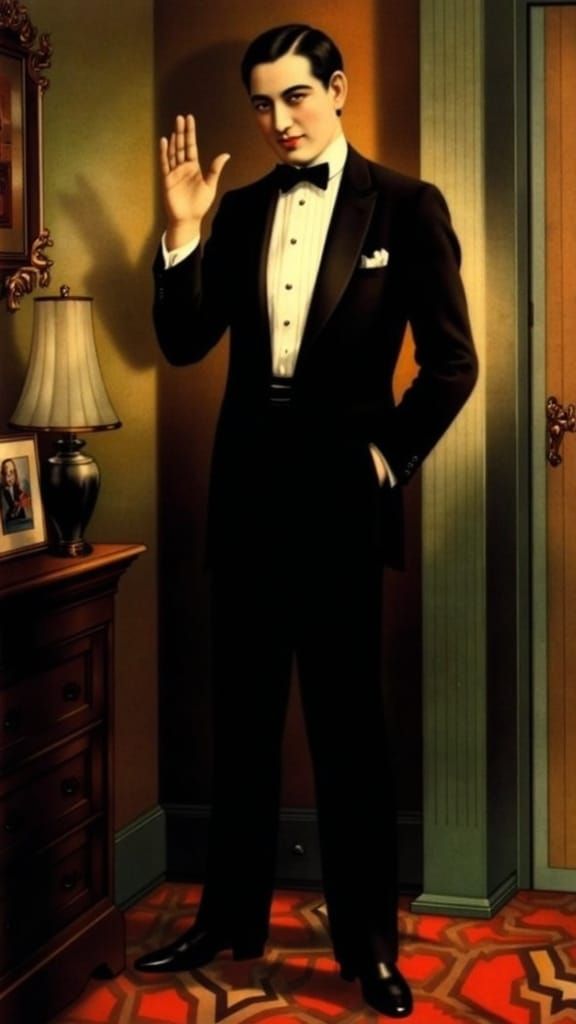 Dapper Gentleman in Smoky Film Noir Style