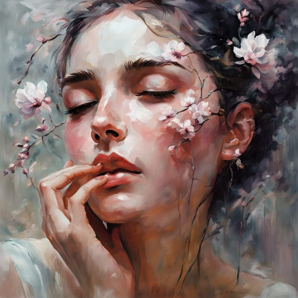 Abstract Painted Emotions: Whispers of Peace