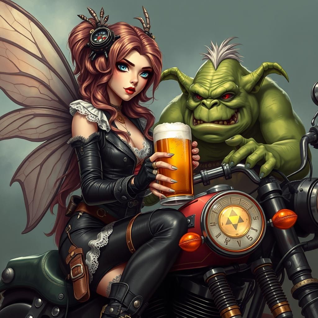 Steampunk Fairy Shares Lager with Ogre