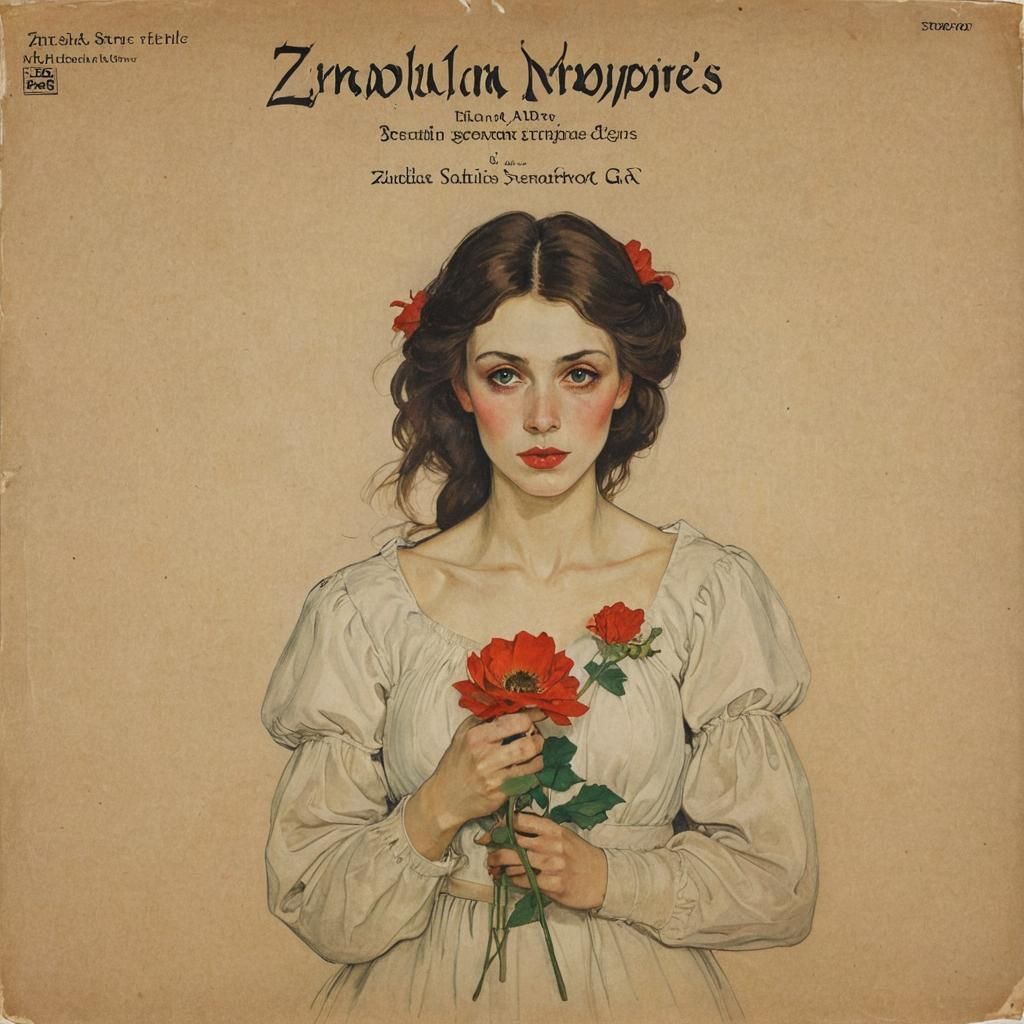 Vampire Song Album Cover in Vintage Portrait Style