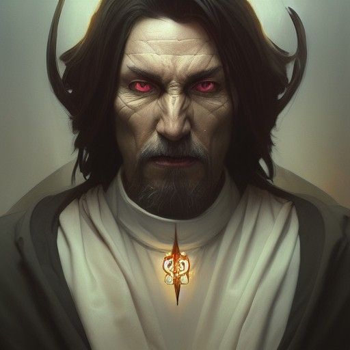 Evil Priest Portrait with Dynamic Lighting