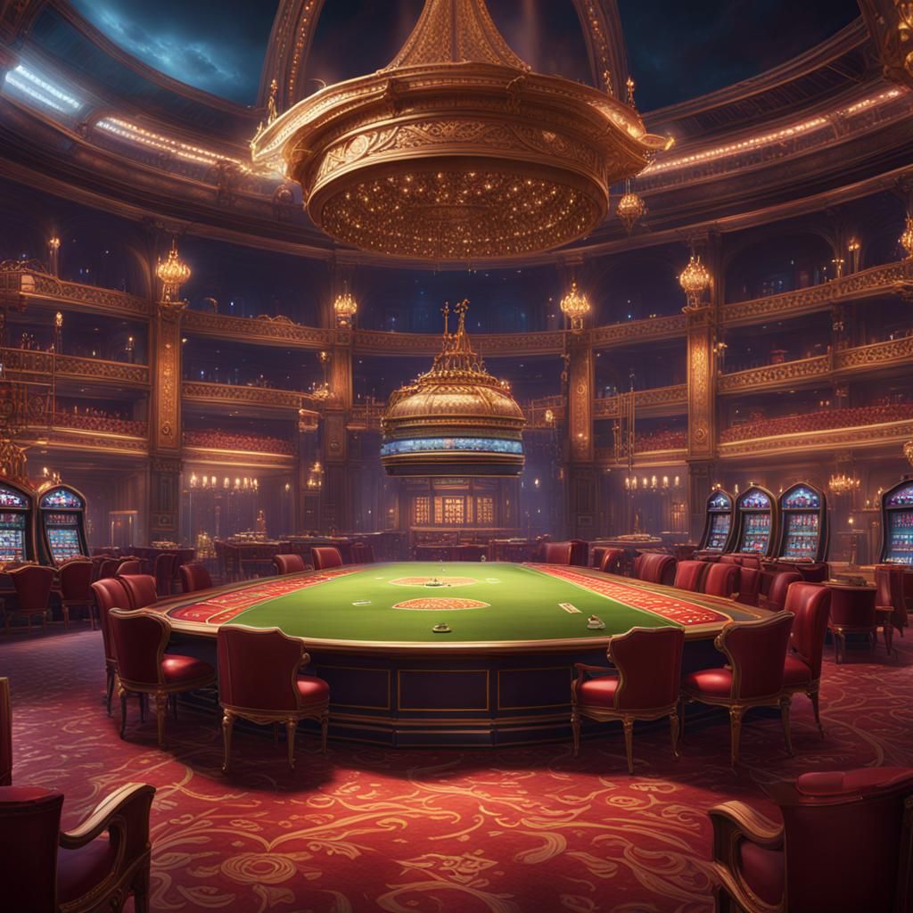 Cricket and Casino Fusion: Detailed Matte Painting