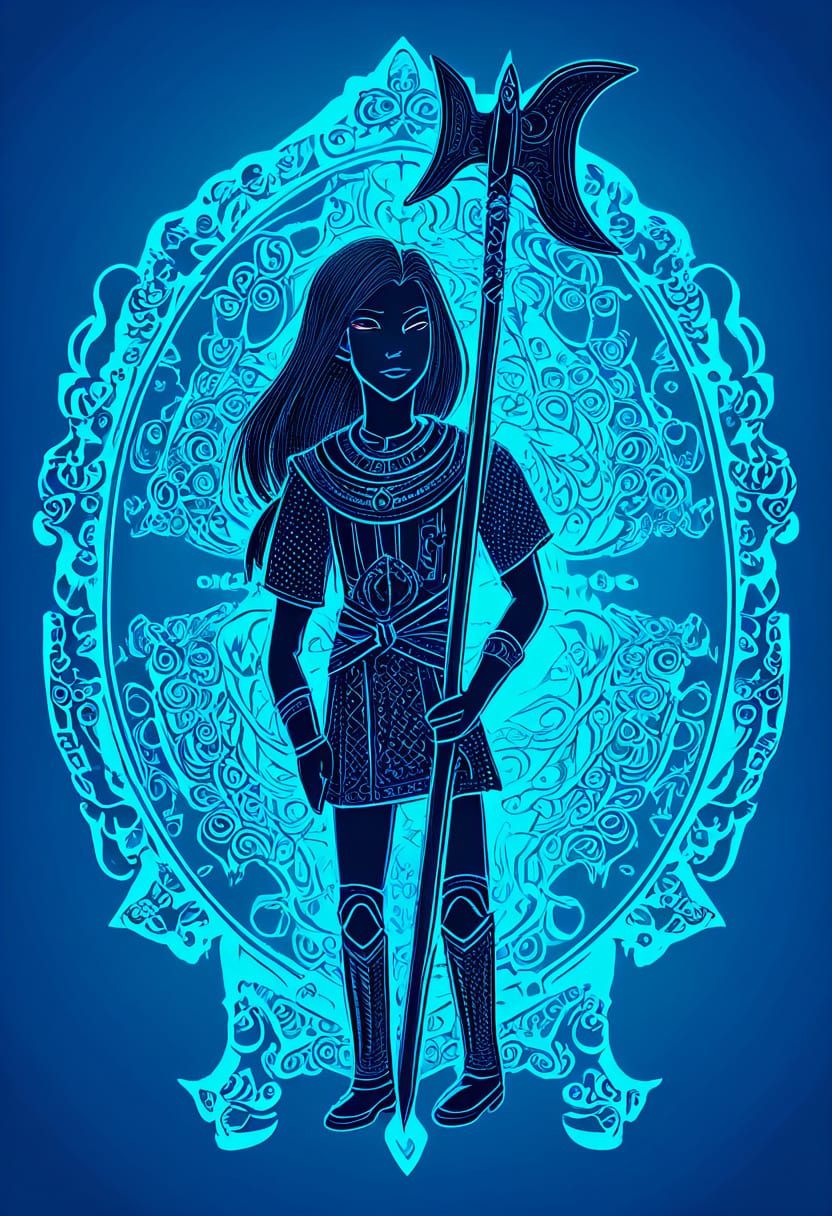 Majestic Aasimar Warrior in Vibrant Anime Style