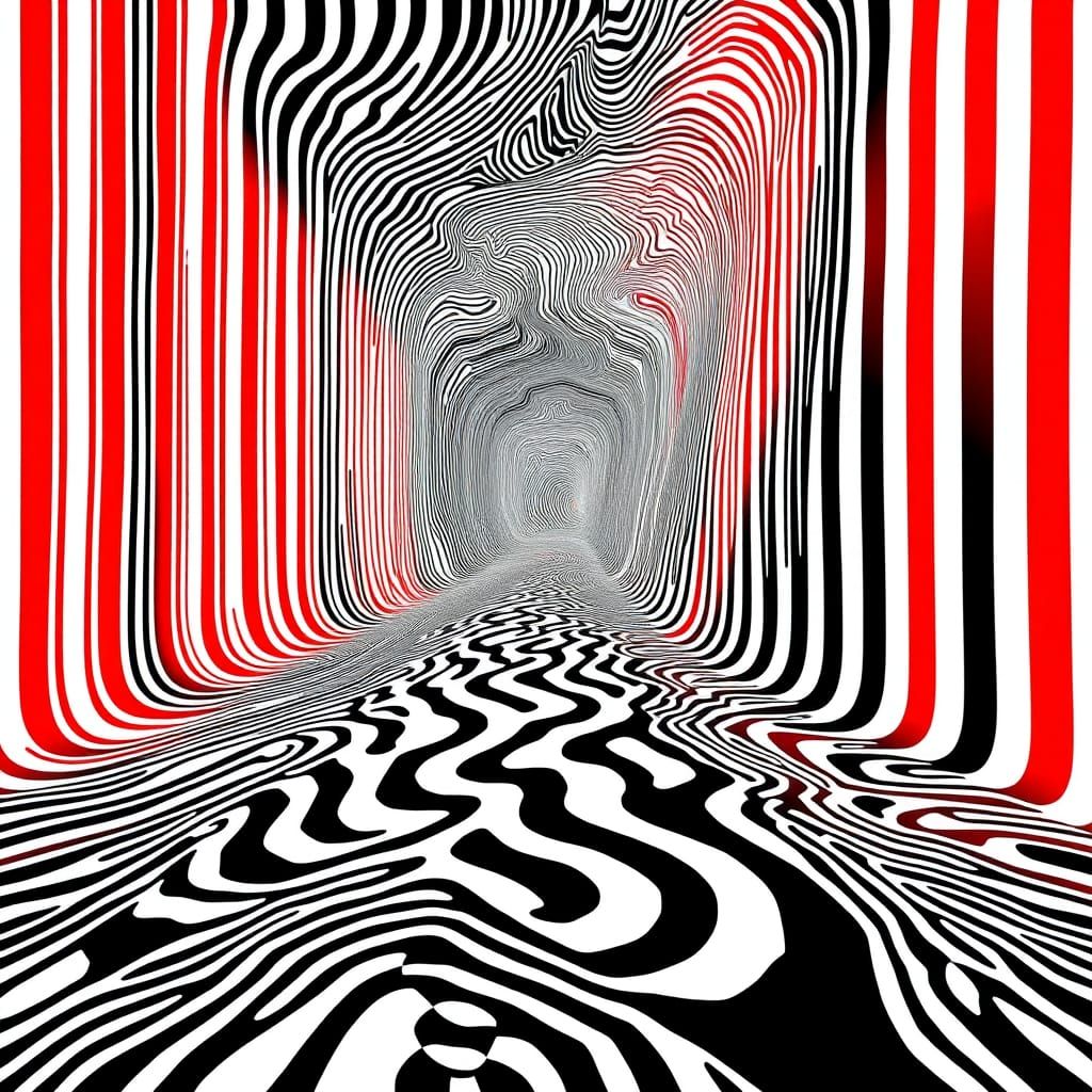 Warped Geometric Abstraction in Glitchcore Style