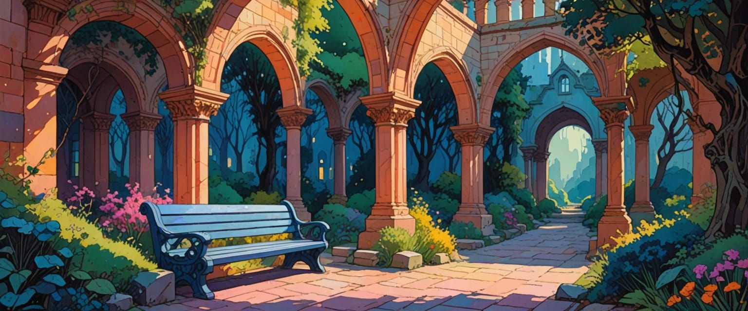 Whimsical Outdoor Scene in Comic Book Style