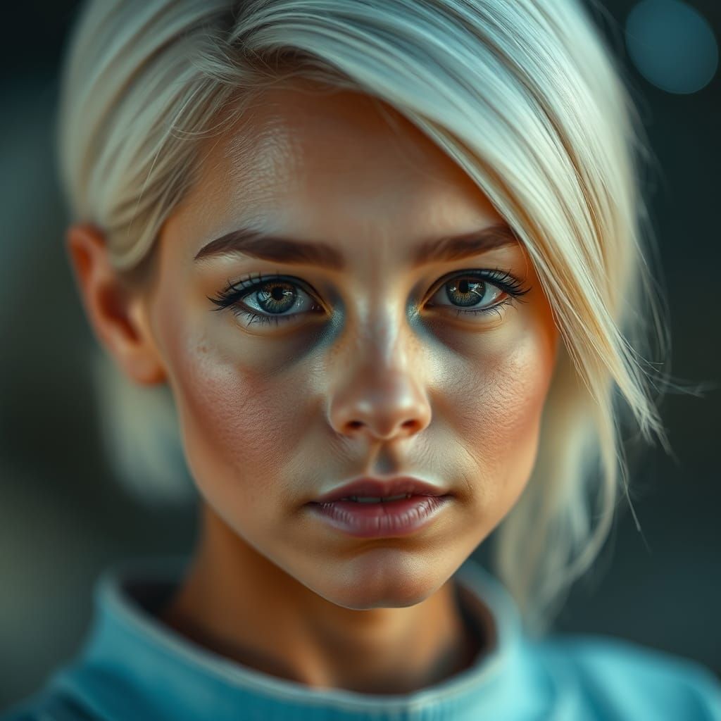 Professional Portrait in Studio Lighting, Sharp Focus