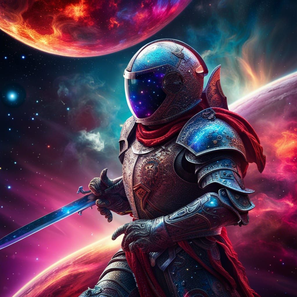 Cosmic vibrant astro knight