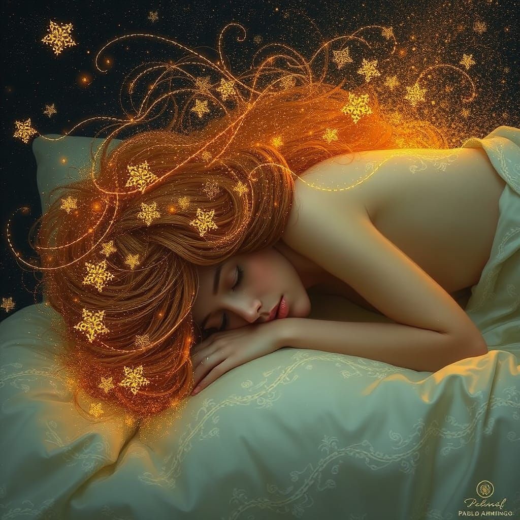 Golden Hair Storm: Photography Meets Pointillism