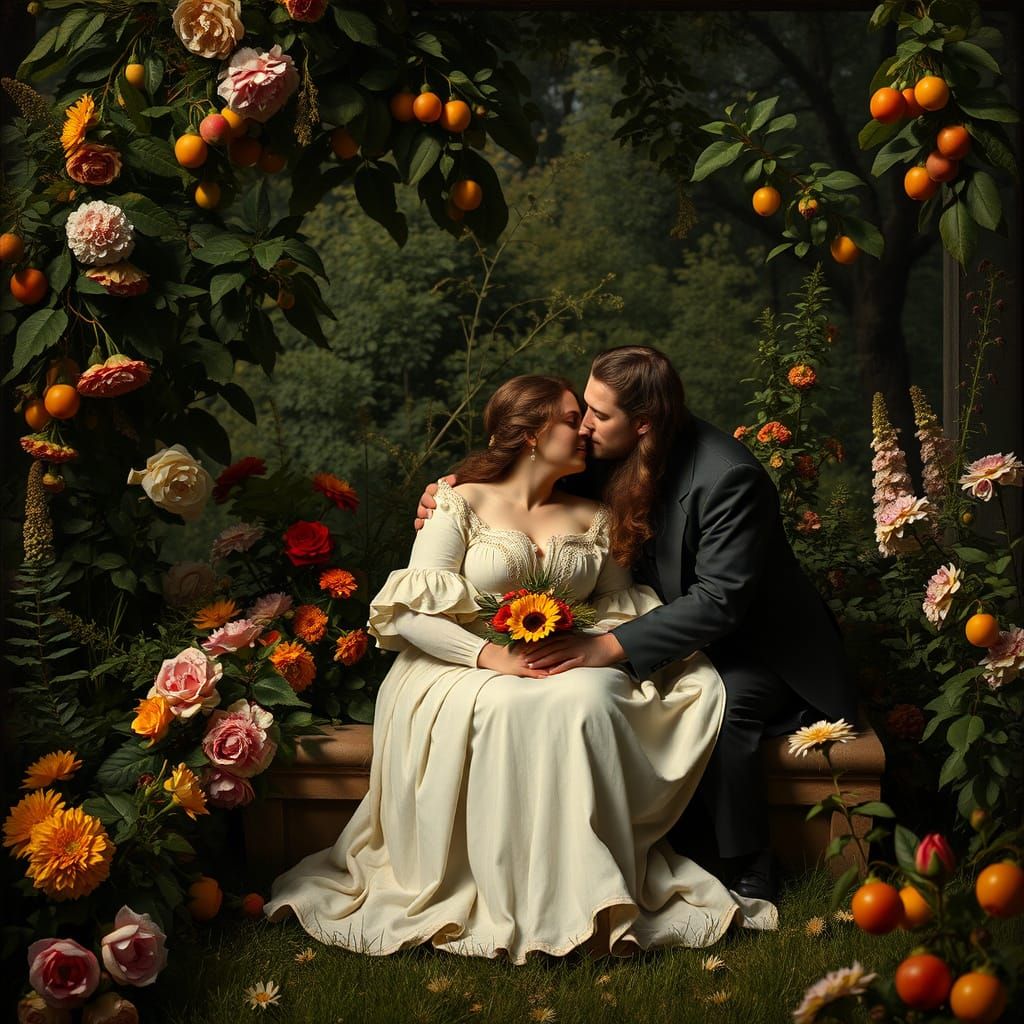 Harmonious Couple in Garden Still Life