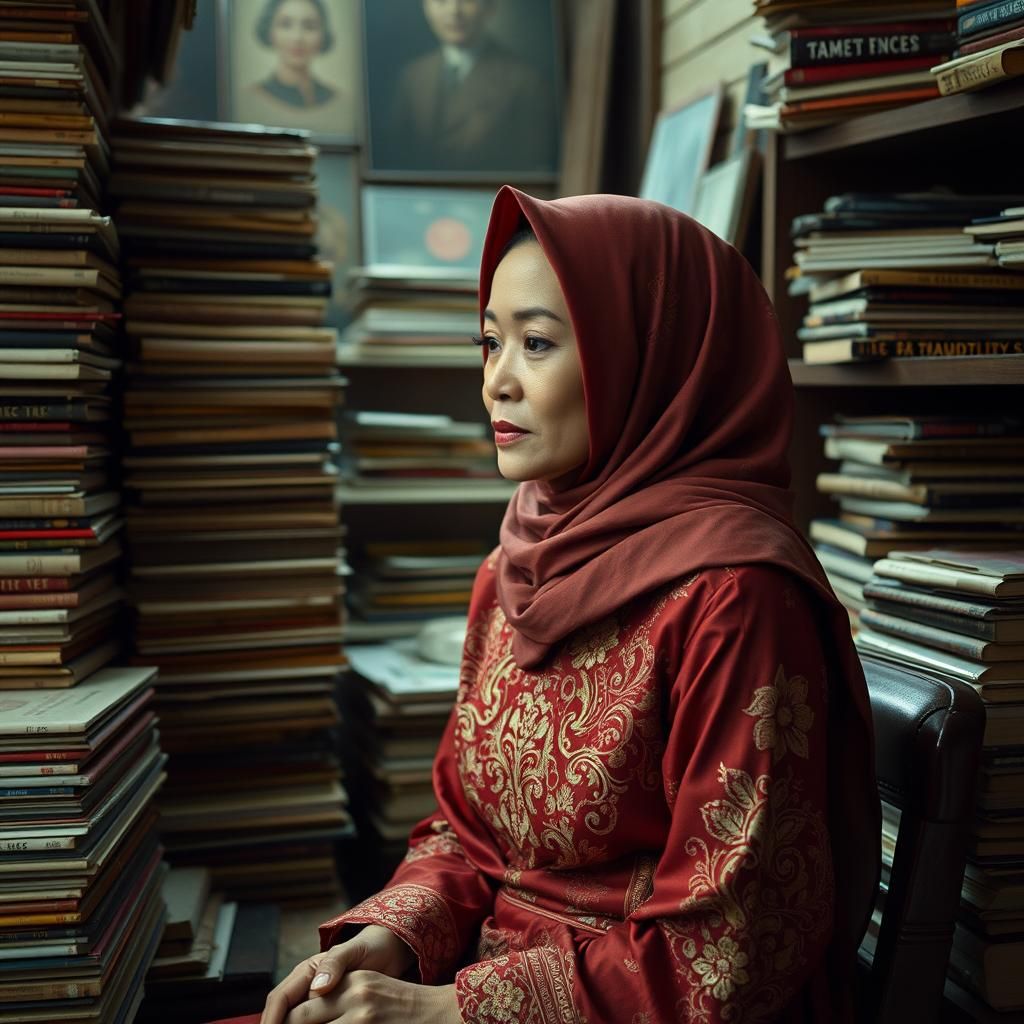 Javanese Woman in Kebaya: Vintage Film Still