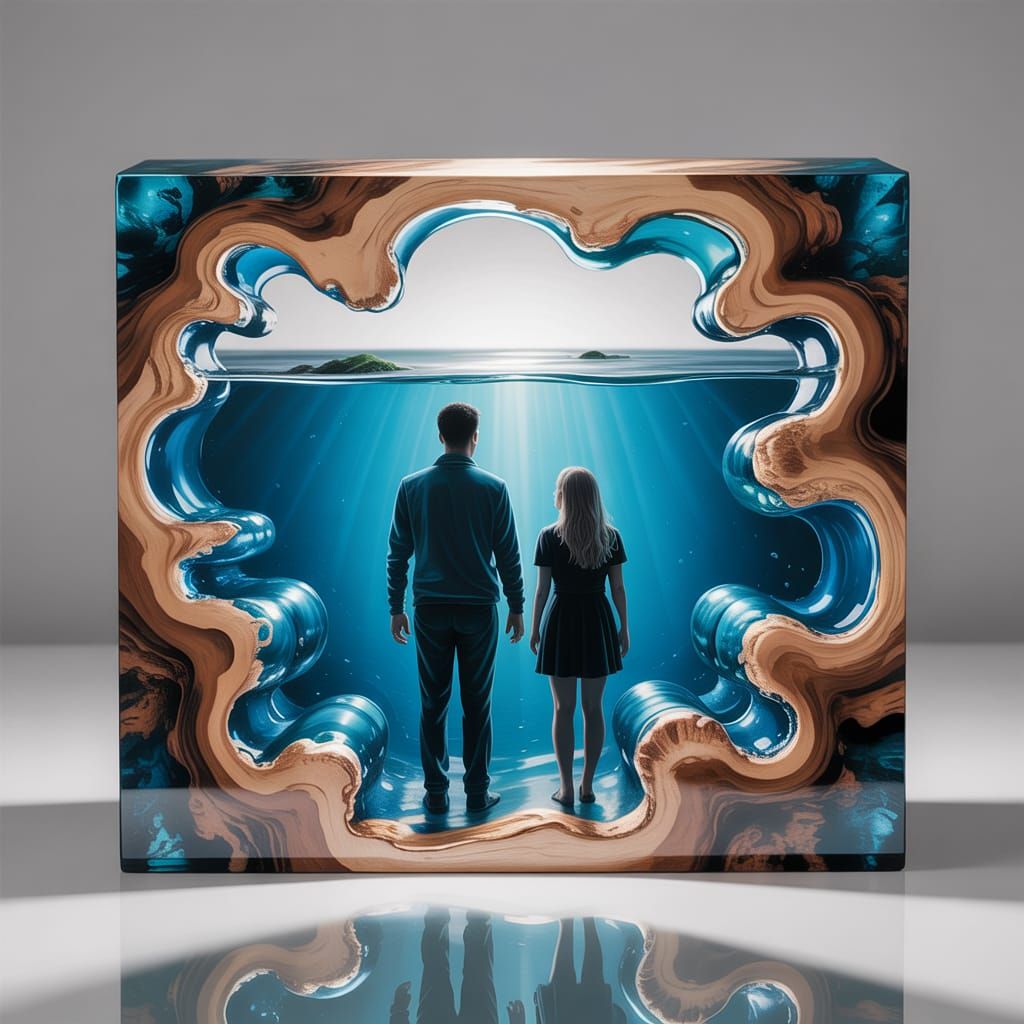 I'm Tiny With You in Cell-Laced Oceanic Resin