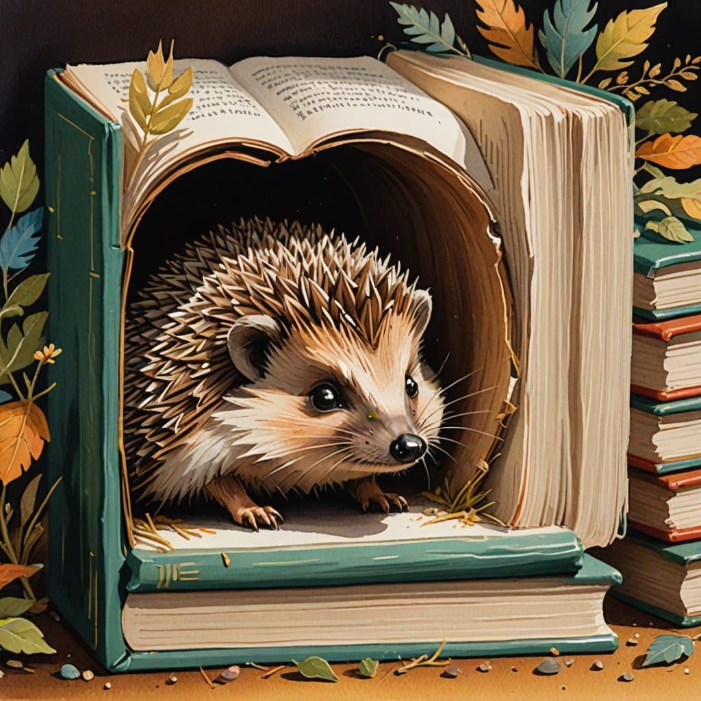 Whimsical Hedgehog in Earthy Hues