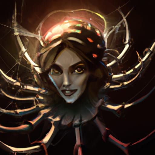 Spider-Faced Mutant Woman: Dark Fantasy Concept Art
