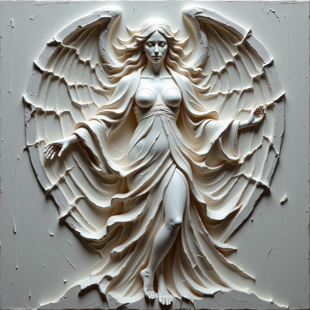 Marble Goddess Statue Overhead View, Concept Art
