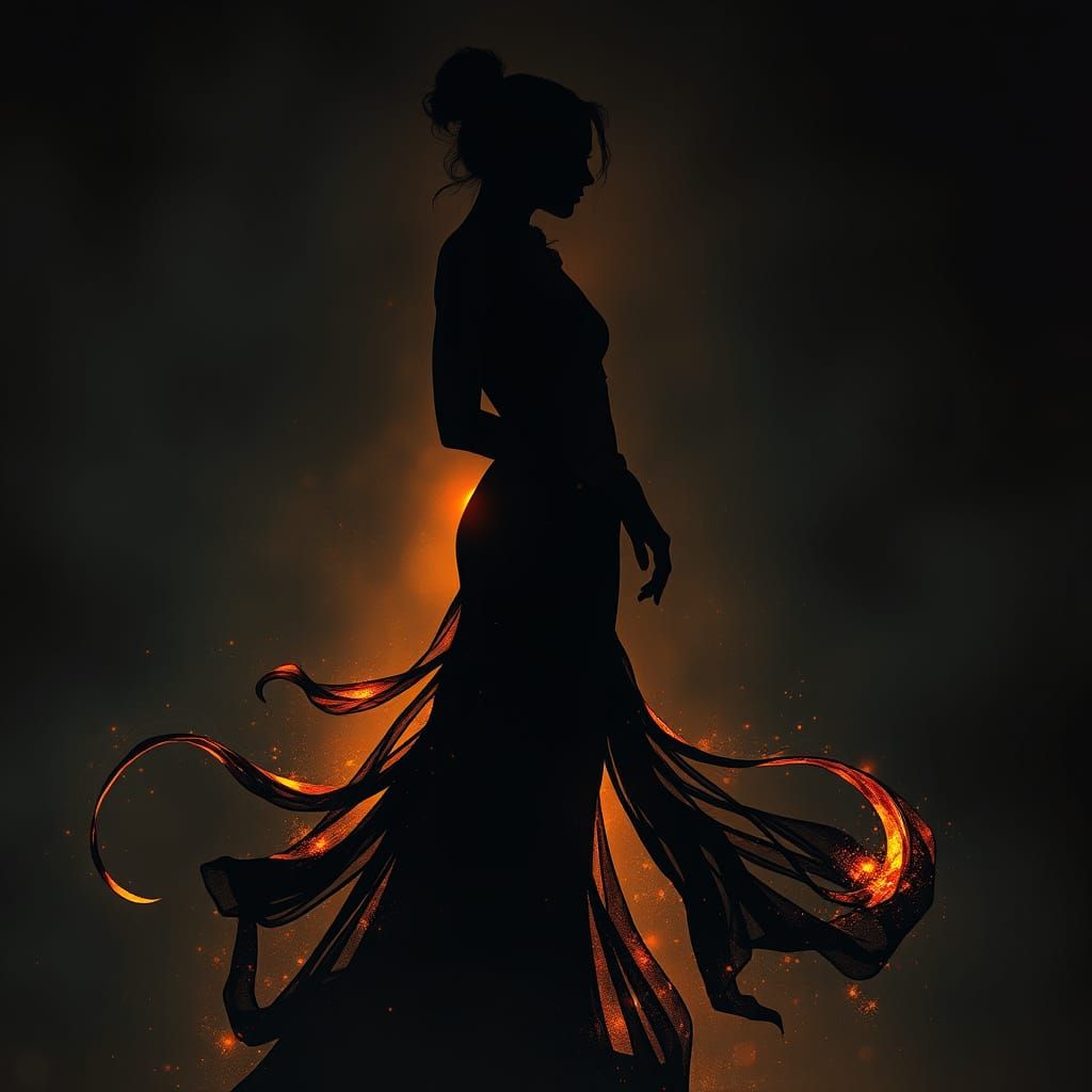Radiant FaeTastic Female Form in Majestic Dark Silhouette