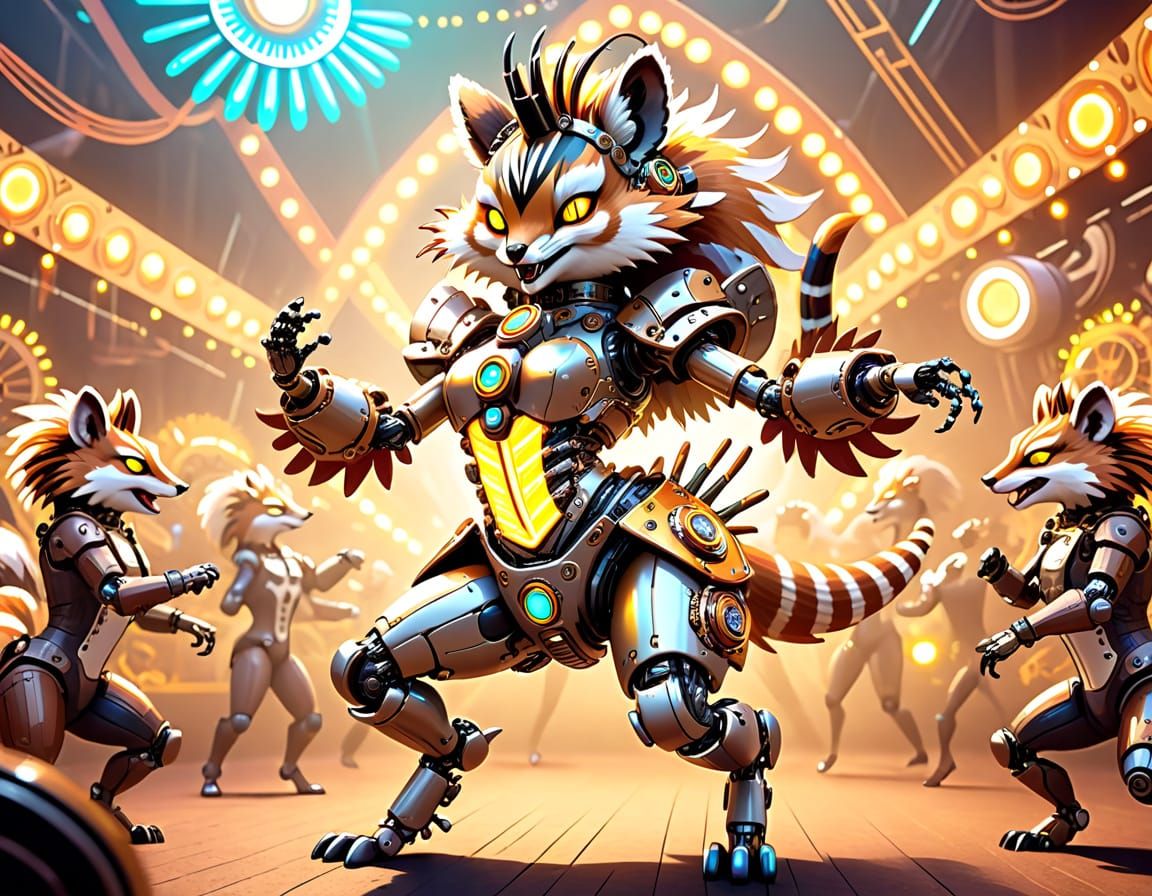 Robotic Numbat in Steampunk Festival Dance