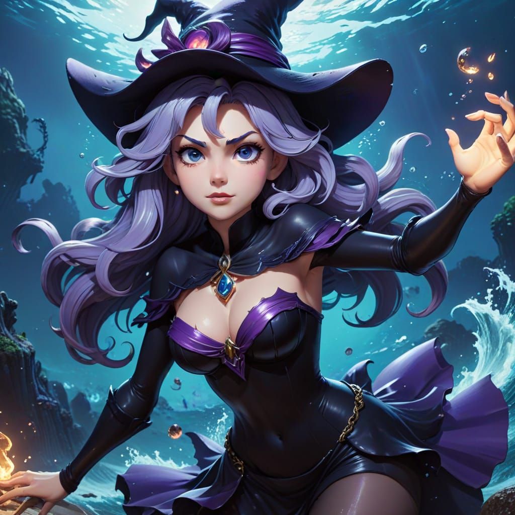 Sea Witch Ursula in Anime Style
