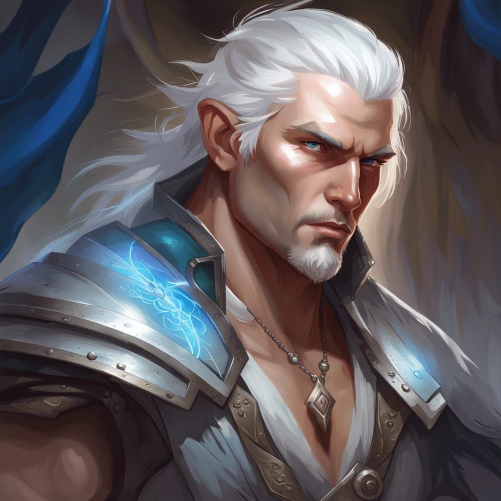 Epic Blademage Portrait in Sword and Sorcery Style