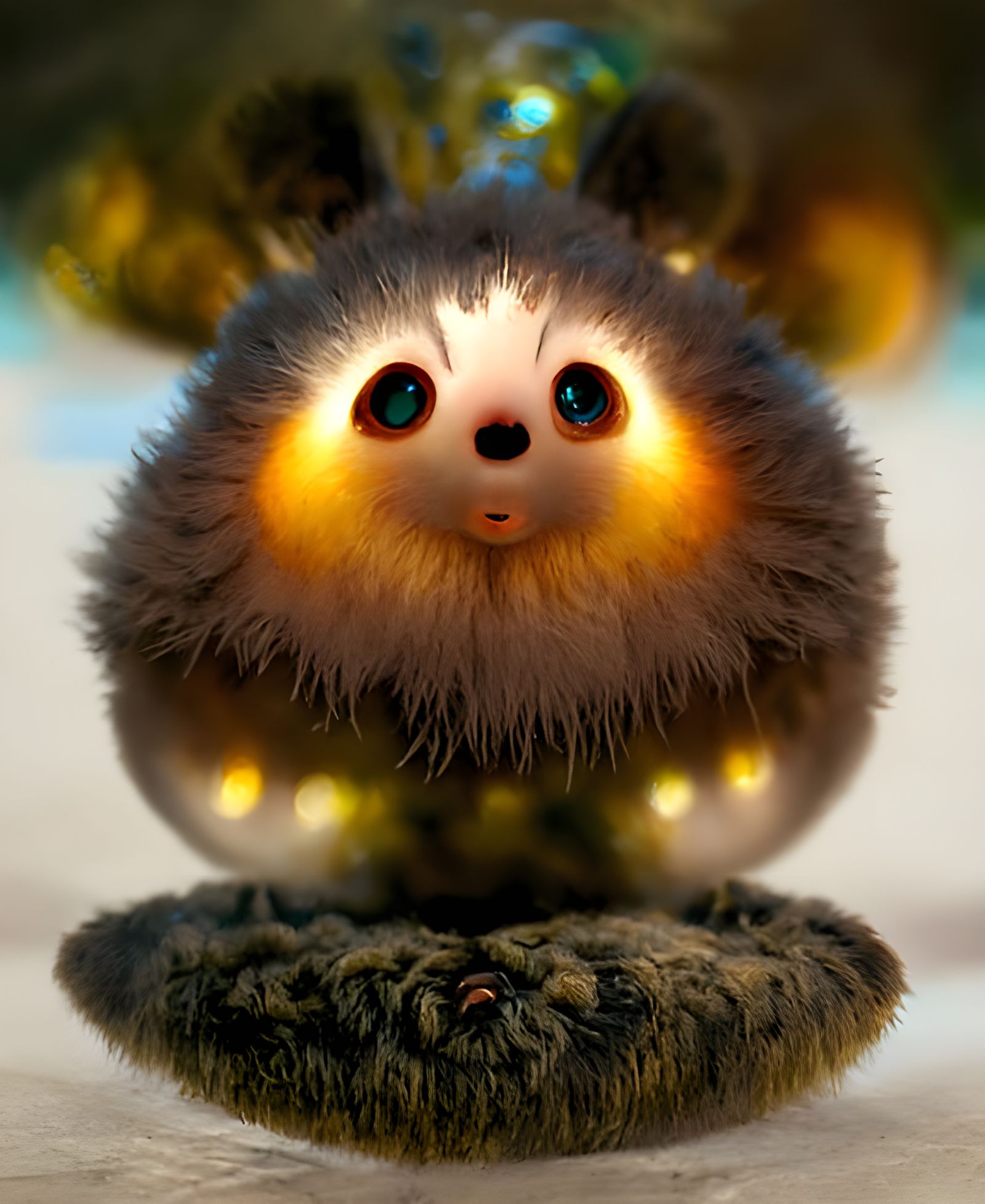 Adorable Fluffy Orb in Clouds, Hyperdetailed Fantasy Illustr...