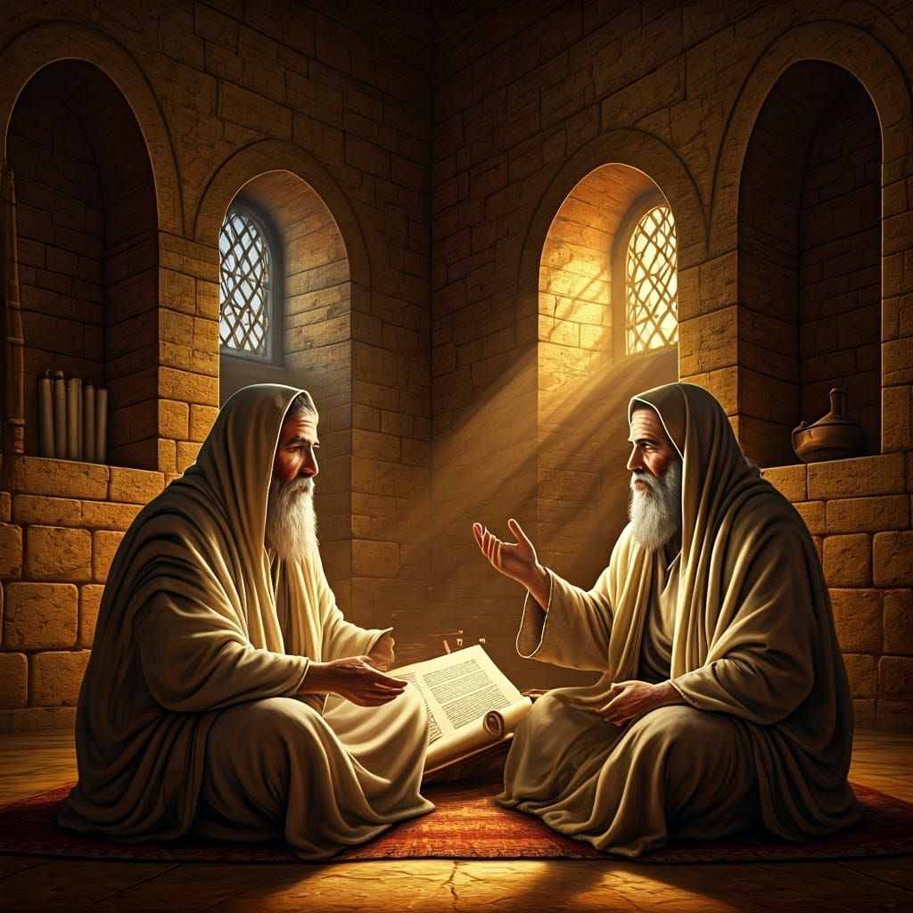 Ancient Jewish Scholars Engage in Torah Study