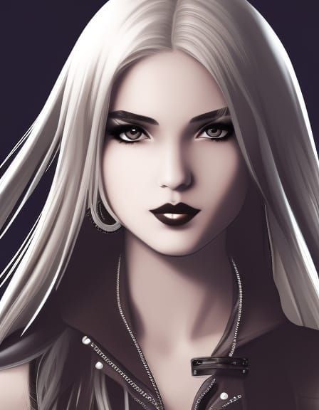 Goth Teen Girl in Comic Book Style