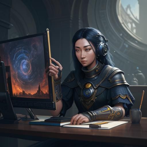 Student Studies AI Tools in Detailed Matte Painting