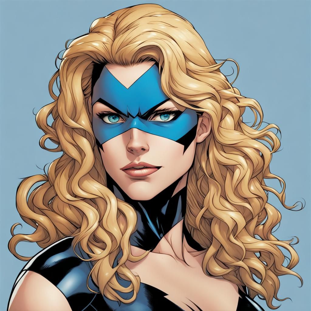 Female Nightwing with Blonde Hair and Blue Eyes