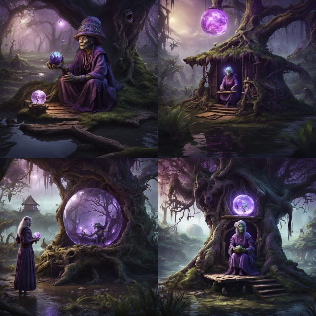 Ethereal Swamp Oracle: A Mysterious Lizard Woman Seeks Fortu...