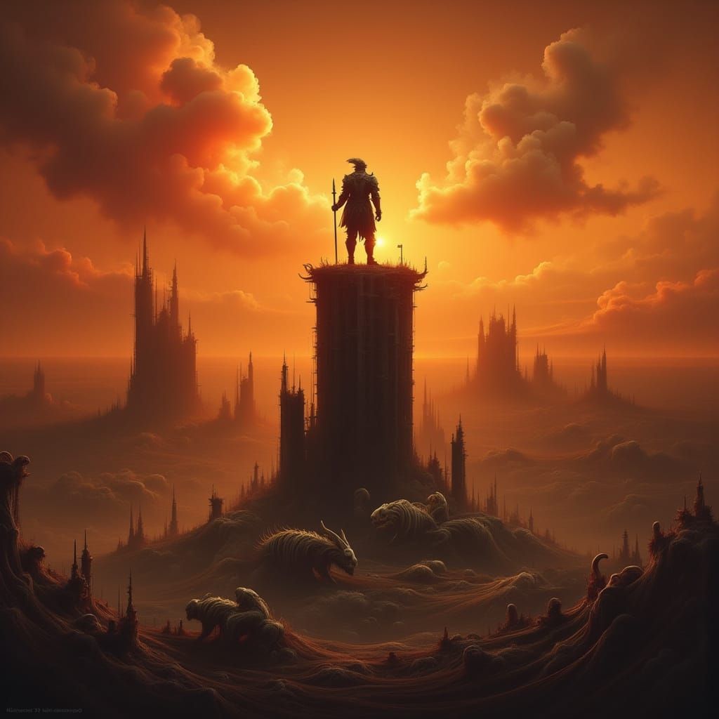 Knight in Wasteland Landscape Concept Art