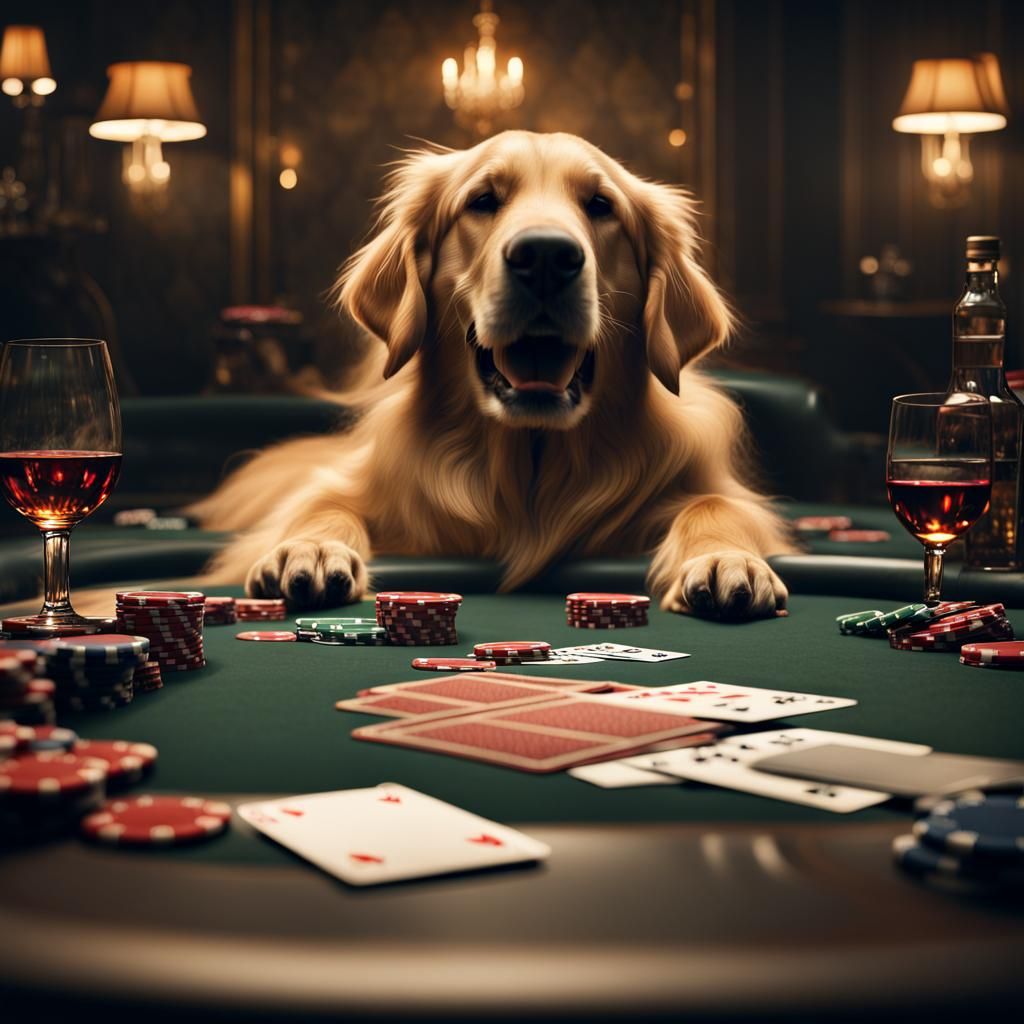 Dogs Playing Poker: A Golden Retriever Card Game