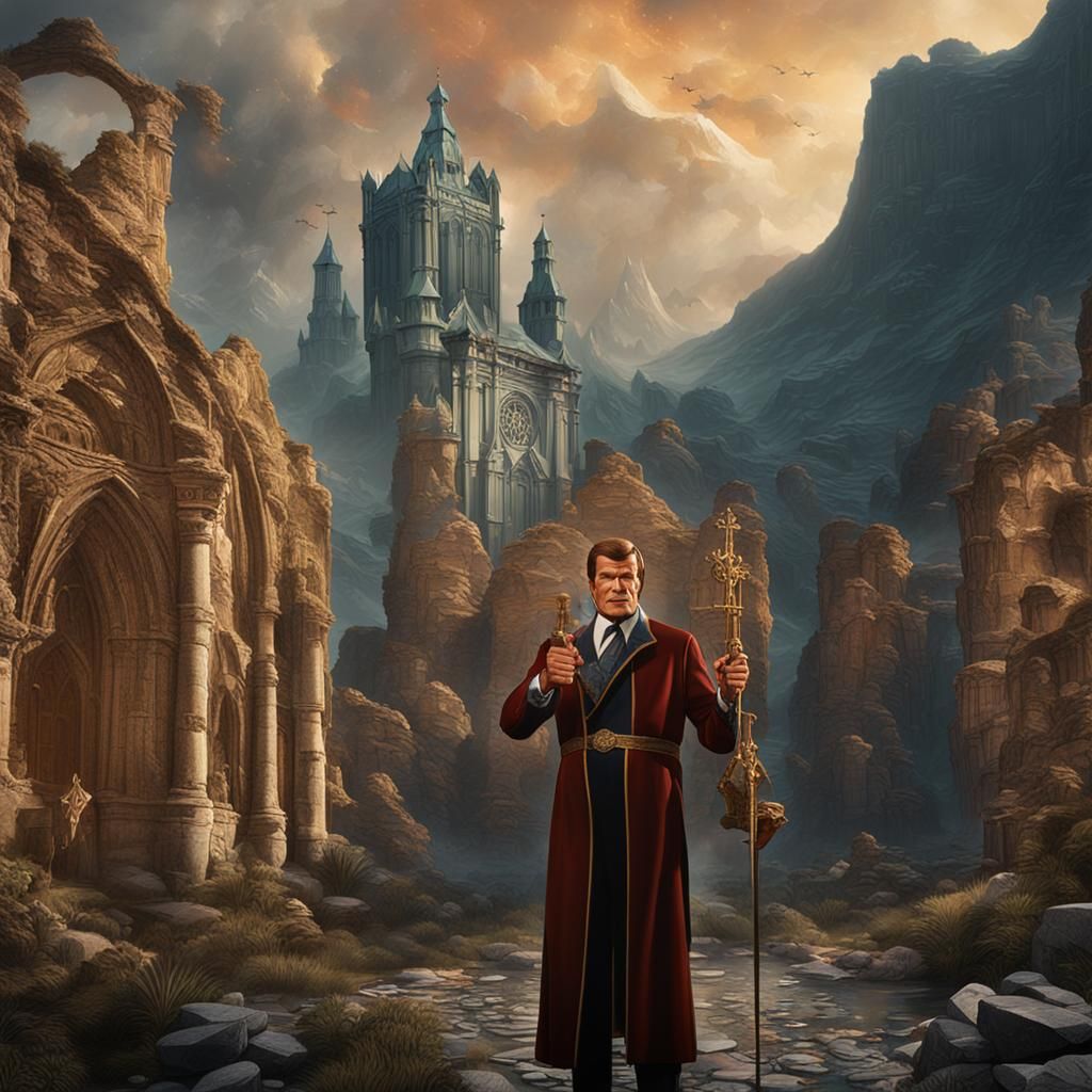 Roger Moore as The Saint: Detailed Fantasy Art