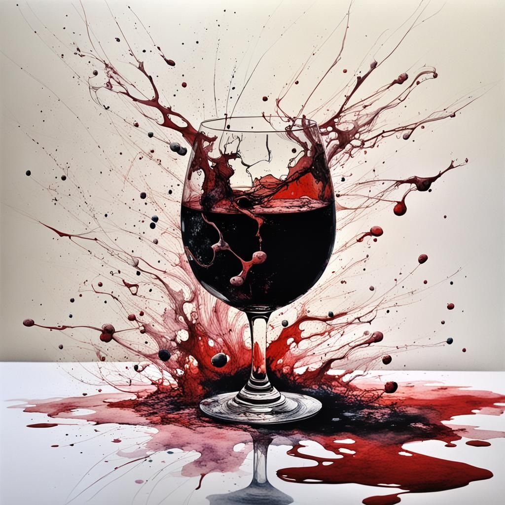 Storm in a Wine Glass: Ink Splatter Art